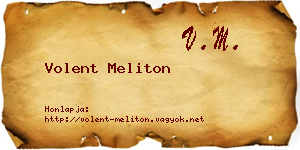Volent Meliton névjegykártya